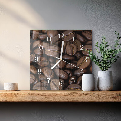 Vierkante glazen klok Koffie