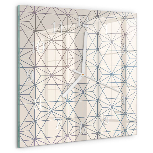 Vierkante glazen klok Geometrisch patroon