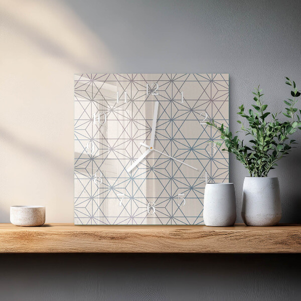 Vierkante glazen klok Geometrisch patroon