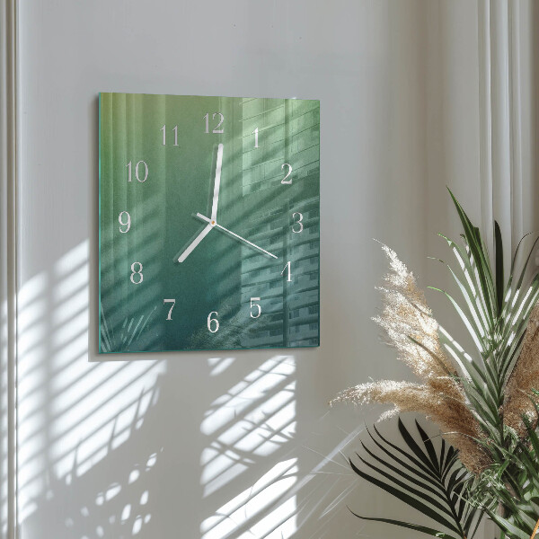 Vierkante glazen klok Groene gradiënt