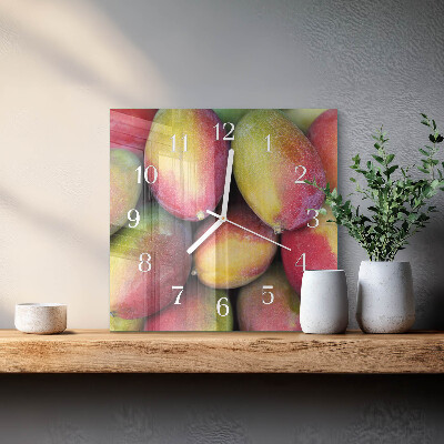Vierkante glazen klok Fruit