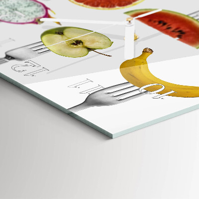 Vierkante glazen klok Fruit