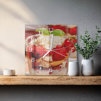 Vierkante glazen klok Fruit