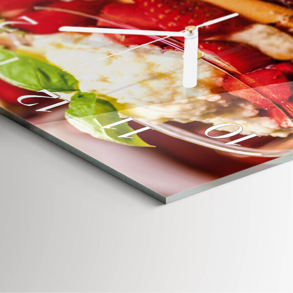Vierkante glazen klok Fruit