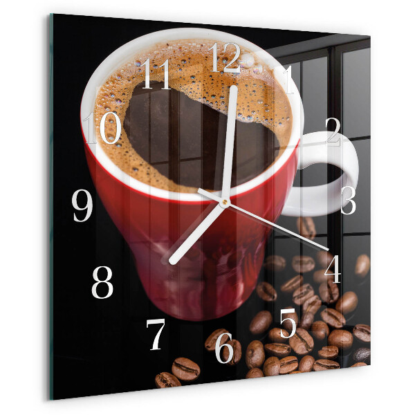 Vierkante glazen klok Kopje koffie