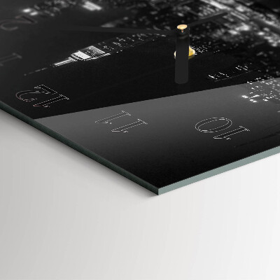 Vierkante glazen wandklok Horizon