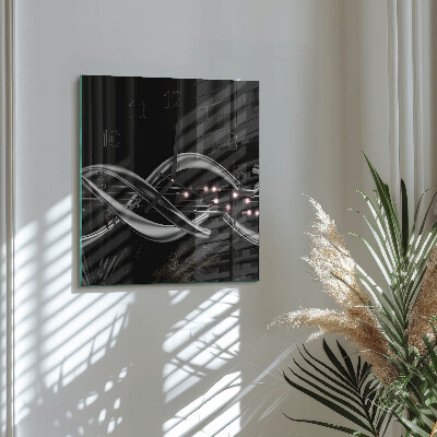 Vierkante glazen wandklok Abstractie