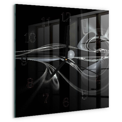 Vierkante glazen wandklok Abstractie