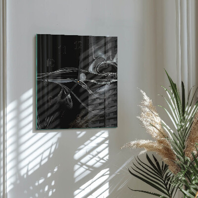 Vierkante glazen wandklok Abstractie
