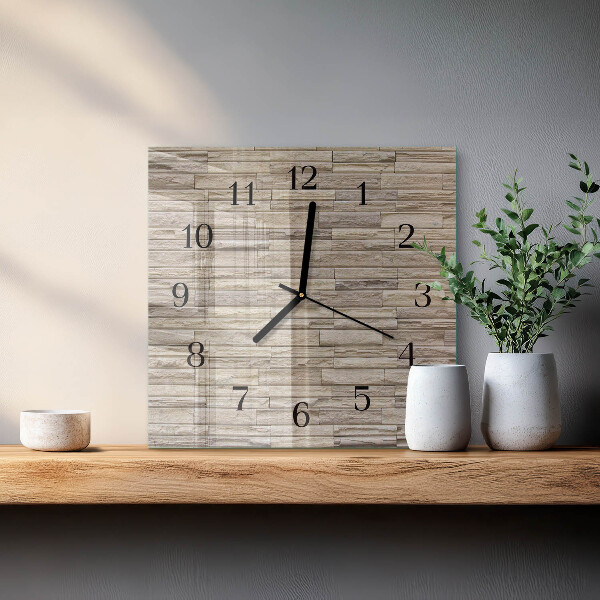 Vierkante glazen wandklok Muur