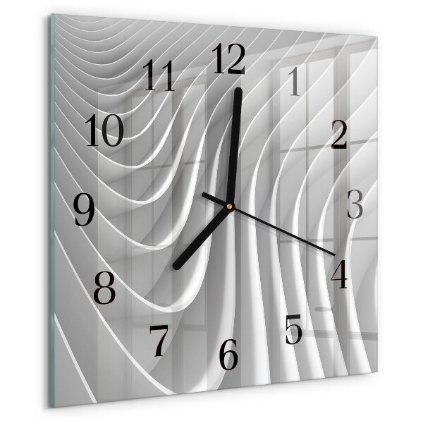 Vierkante glazen wandklok Abstractie