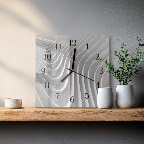 Vierkante glazen wandklok Abstractie