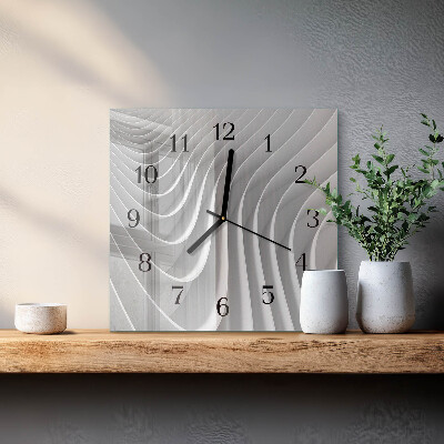 Vierkante glazen wandklok Abstractie