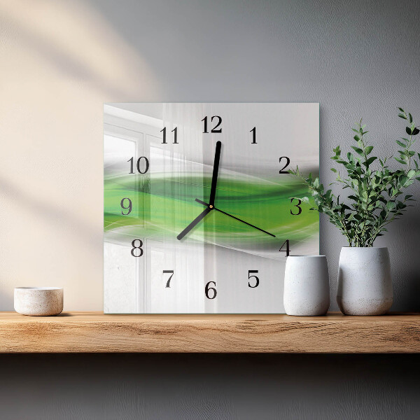 Vierkante glazen wandklok Abstractie