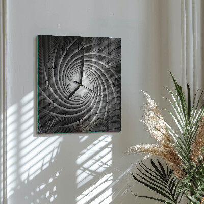 Vierkante glazen wandklok Vortex