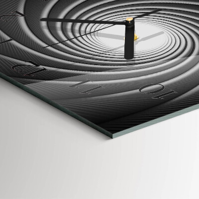 Vierkante glazen wandklok Vortex