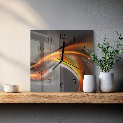 Vierkante glazen wandklok Abstractie