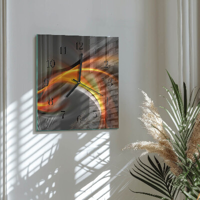 Vierkante glazen wandklok Abstractie