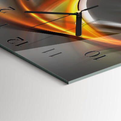 Vierkante glazen wandklok Abstractie