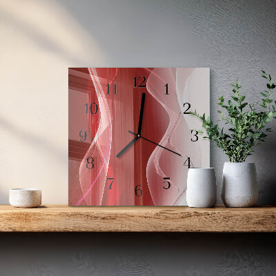 Vierkante glazen wandklok Abstractie