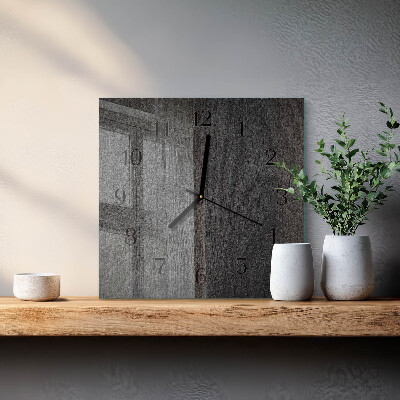 Vierkante glazen wandklok Hout