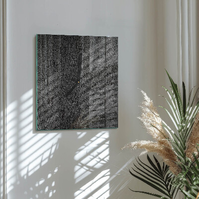 Vierkante glazen wandklok Hout