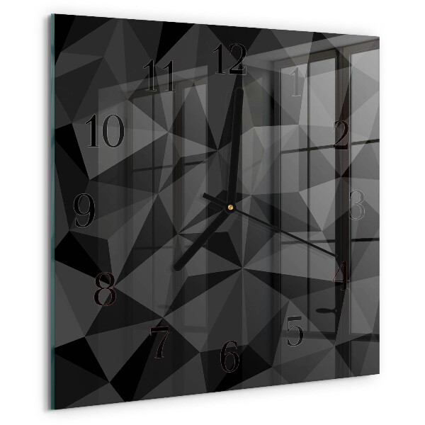 Vierkante glazen wandklok 3D-patroon