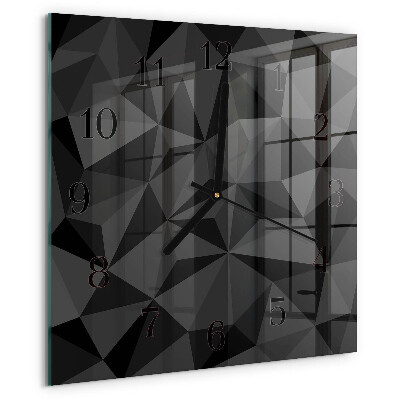 Vierkante glazen wandklok 3D-patroon