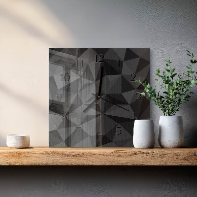 Vierkante glazen wandklok 3D-patroon