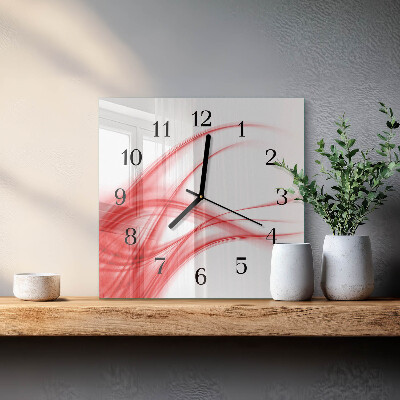 Vierkante glazen wandklok Abstracte kunst
