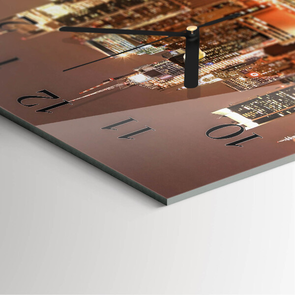 Vierkante glazen wandklok Horizon