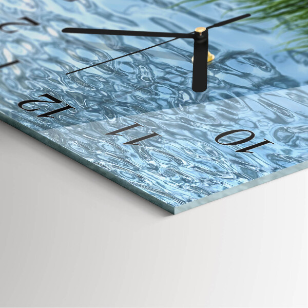 Vierkante glazen wandklok Graswater