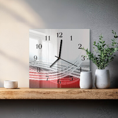 Vierkante glazen wandklok Abstractie