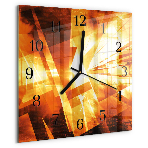 Vierkante glazen wandklok Abstractie