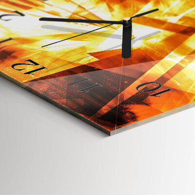 Vierkante glazen wandklok Abstractie