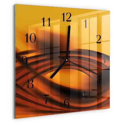 Vierkante glazen wandklok Abstractie