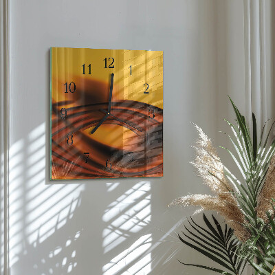 Vierkante glazen wandklok Abstractie