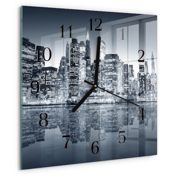 Vierkante glazen wandklok Horizon
