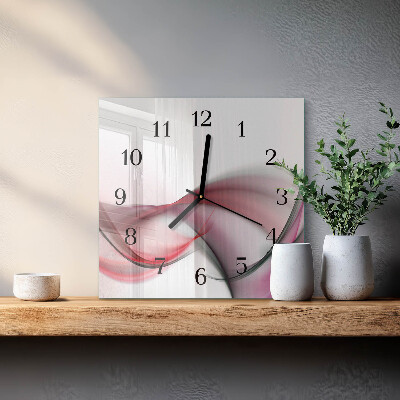 Vierkante glazen wandklok Abstracte kunst