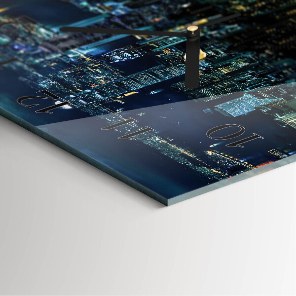 Vierkante glazen wandklok Horizon