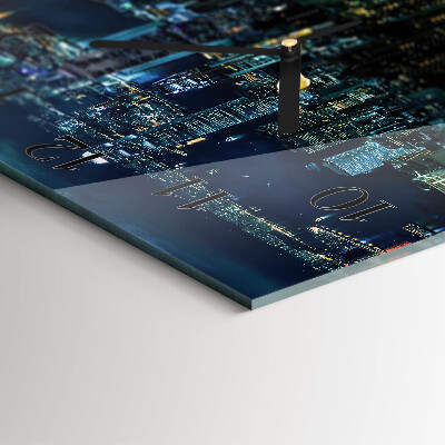 Vierkante glazen wandklok Horizon