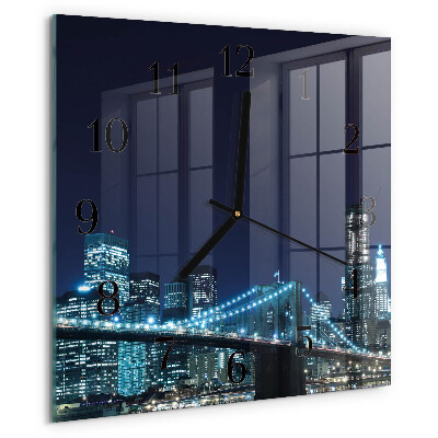 Vierkante glazen wandklok Horizon