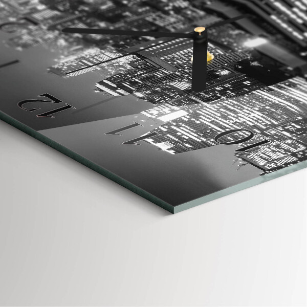 Vierkante glazen wandklok Horizon