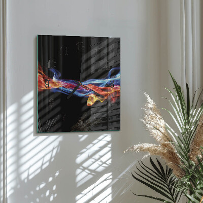 Vierkante glazen wandklok Abstracte rook