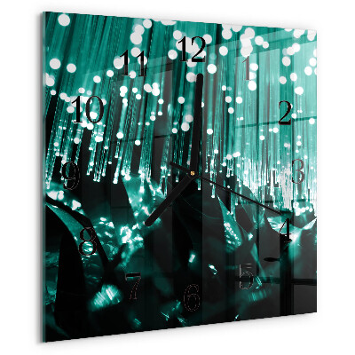 Vierkante glazen wandklok Glasvezel