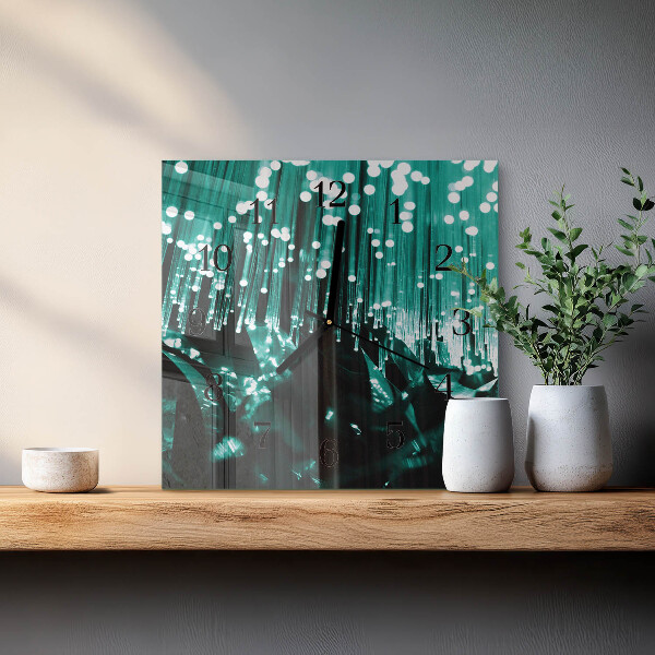 Vierkante glazen wandklok Glasvezel