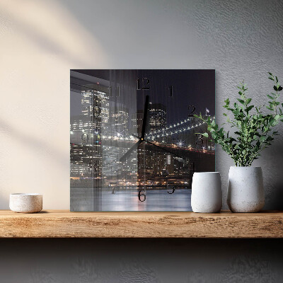 Vierkante glazen wandklok Horizon