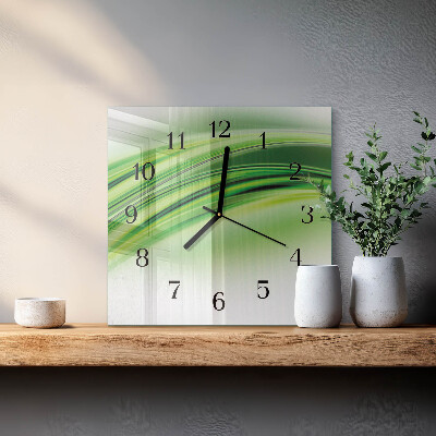 Vierkante glazen wandklok Abstracte kunst