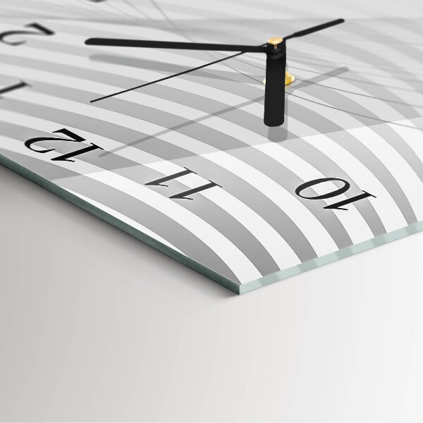 Vierkante glazen wandklok Abstracte lijnen