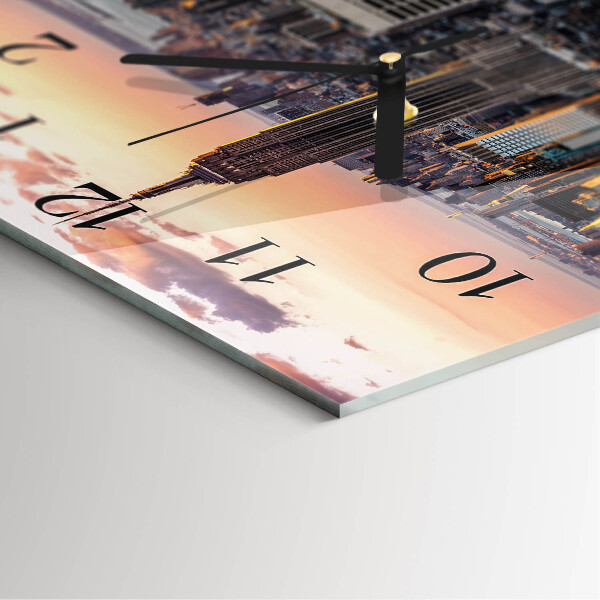 Vierkante glazen wandklok Horizon